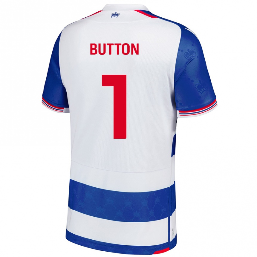 Kids Football David Button #1 Blue White Home Jersey 2024/25 T-Shirt Australia