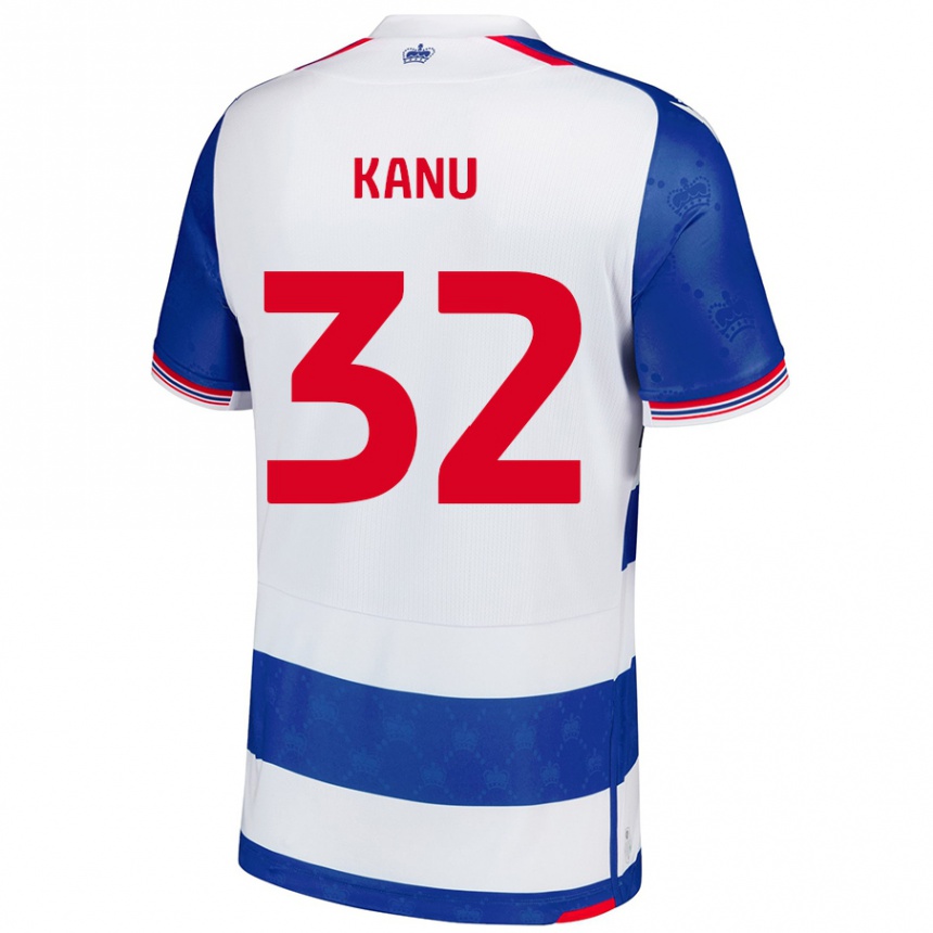 Kids Football Abraham Kanu #32 Blue White Home Jersey 2024/25 T-Shirt Australia