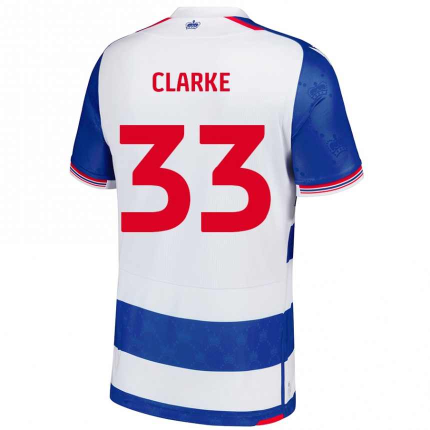 Kids Football John Clarke #33 Blue White Home Jersey 2024/25 T-Shirt Australia