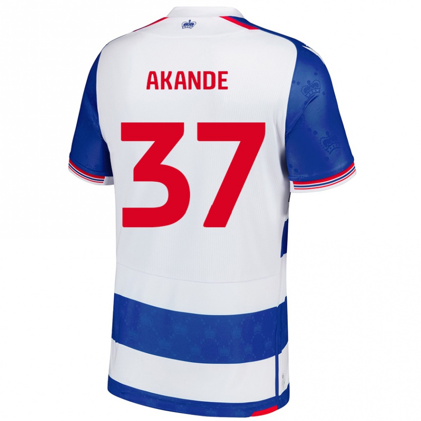 Kids Football Adrian Akande #37 Blue White Home Jersey 2024/25 T-Shirt Australia