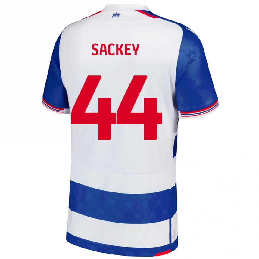 Kids Football Tyler Sackey #44 Blue White Home Jersey 2024/25 T-Shirt Australia