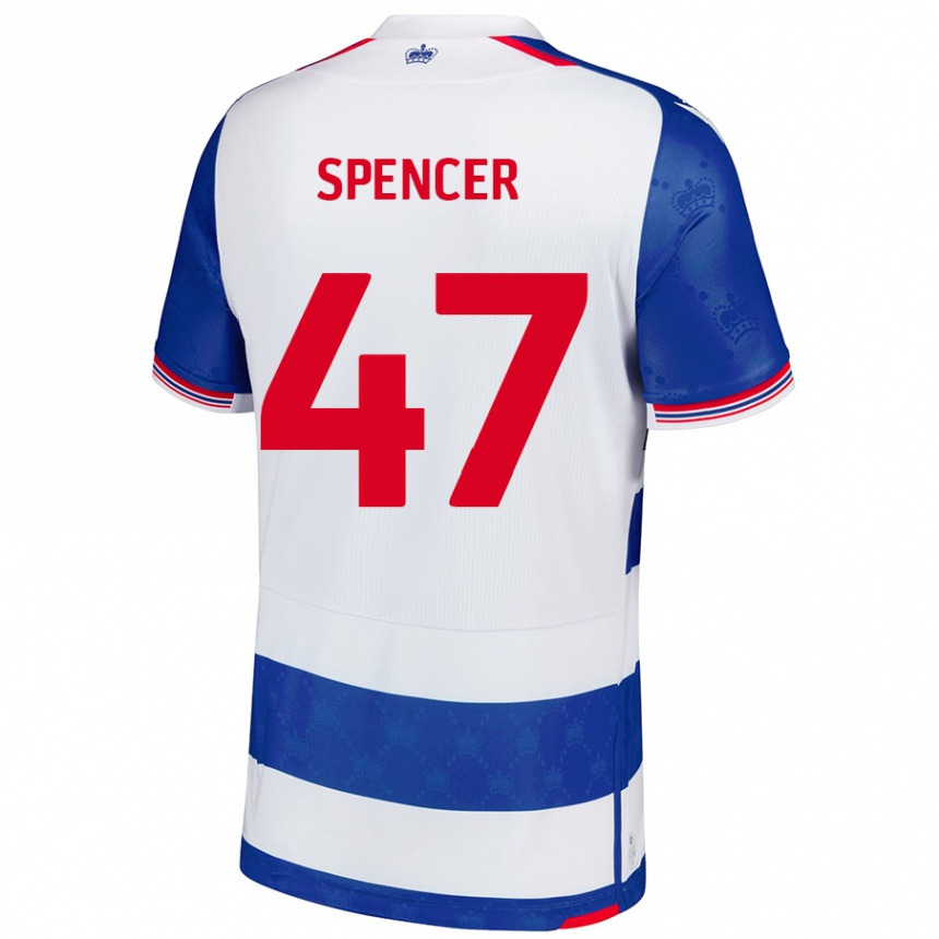 Kids Football Shay Spencer #47 Blue White Home Jersey 2024/25 T-Shirt Australia