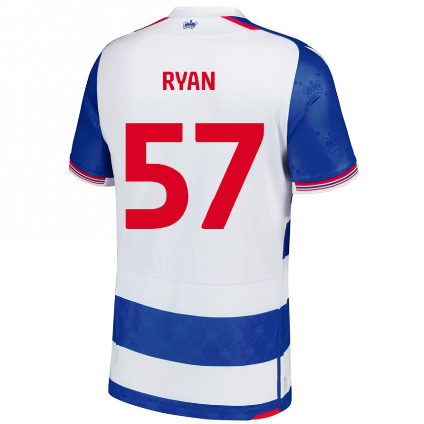 Kids Football John Ryan #57 Blue White Home Jersey 2024/25 T-Shirt Australia