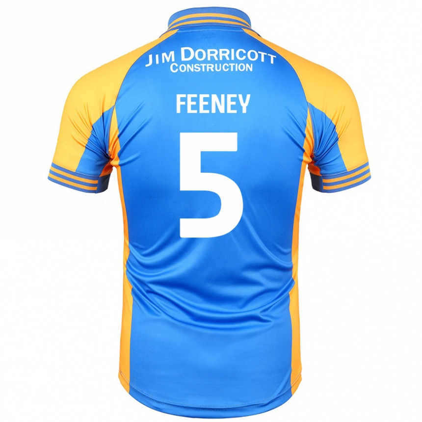 Kids Football Morgan Feeney #5 Blue Amber Home Jersey 2024/25 T-Shirt Australia