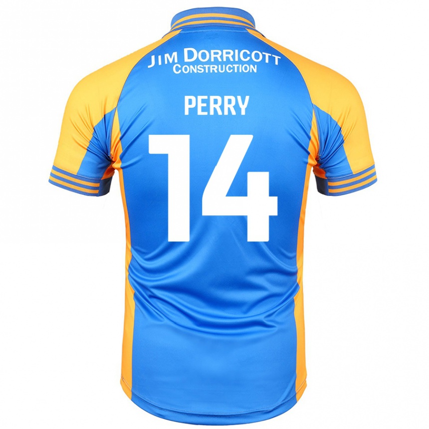 Kids Football Taylor Perry #14 Blue Amber Home Jersey 2024/25 T-Shirt Australia