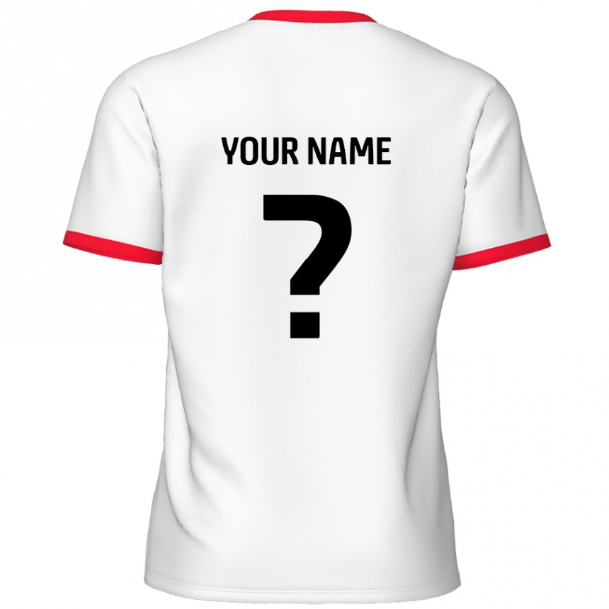 Kids Football Your Name #0 White Red Home Jersey 2024/25 T-Shirt Australia