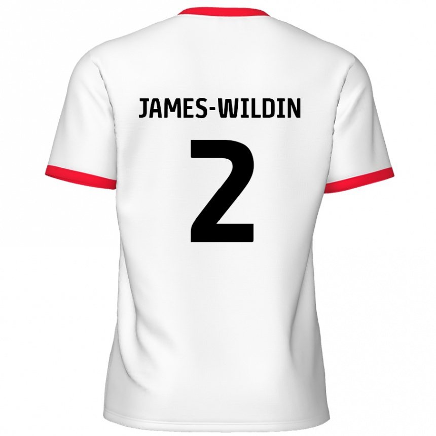 Kids Football Luther James-Wildin #2 White Red Home Jersey 2024/25 T-Shirt Australia