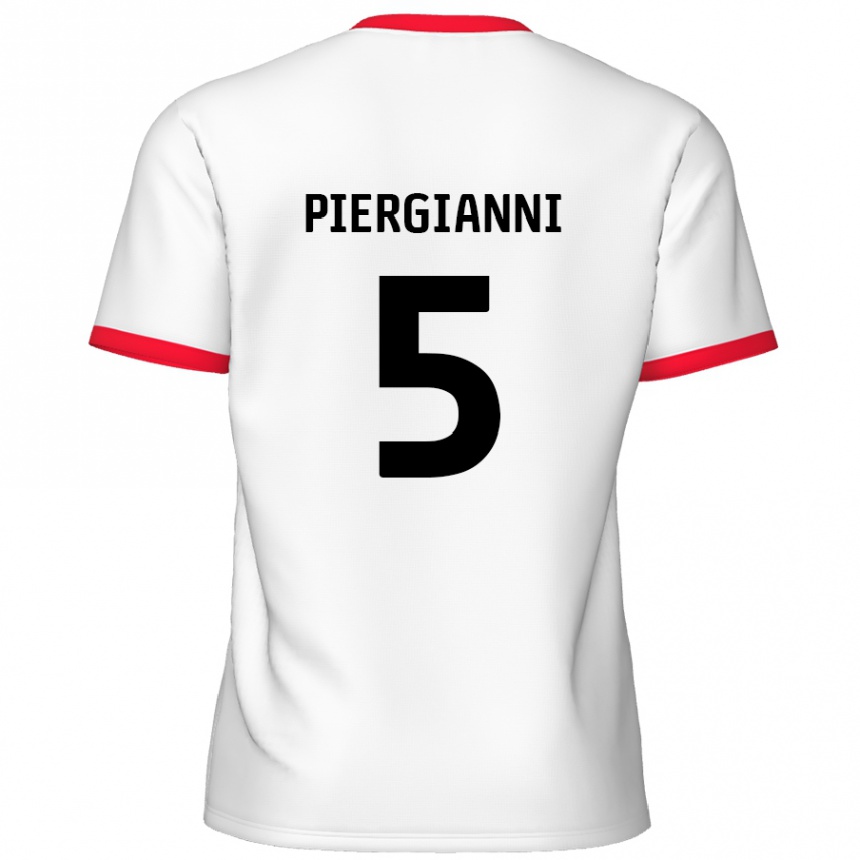 Kids Football Carl Piergianni #5 White Red Home Jersey 2024/25 T-Shirt Australia