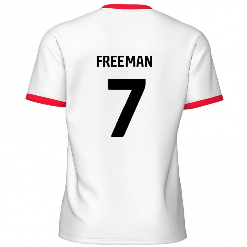 Kids Football Nick Freeman #7 White Red Home Jersey 2024/25 T-Shirt Australia