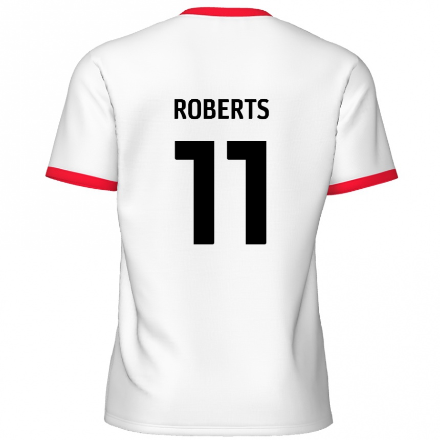 Kids Football Jordan Roberts #11 White Red Home Jersey 2024/25 T-Shirt Australia