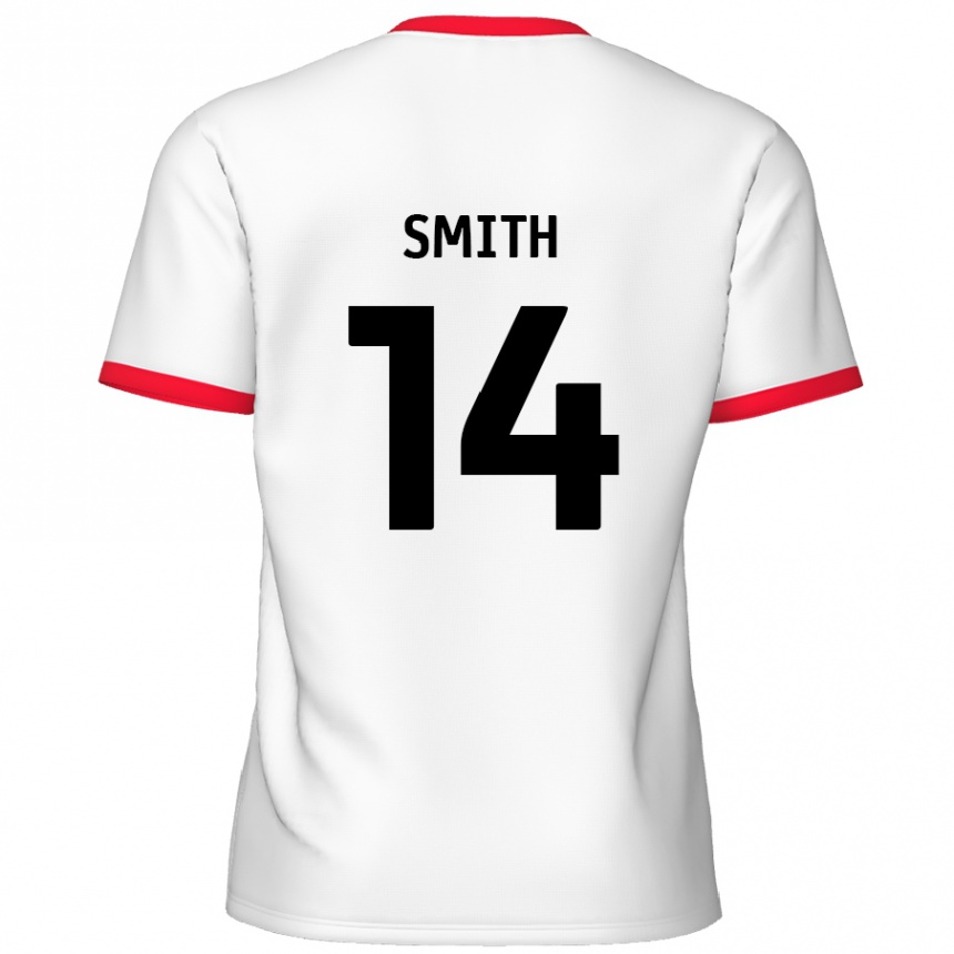 Kids Football Kane Smith #14 White Red Home Jersey 2024/25 T-Shirt Australia