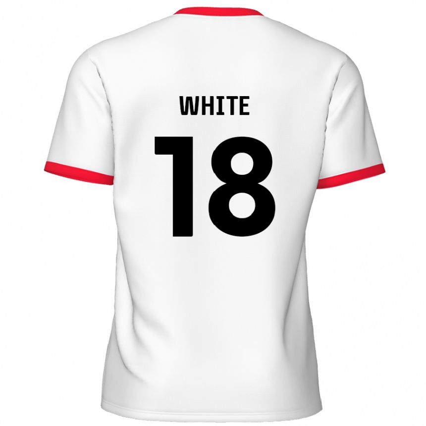 Kids Football Harvey White #18 White Red Home Jersey 2024/25 T-Shirt Australia