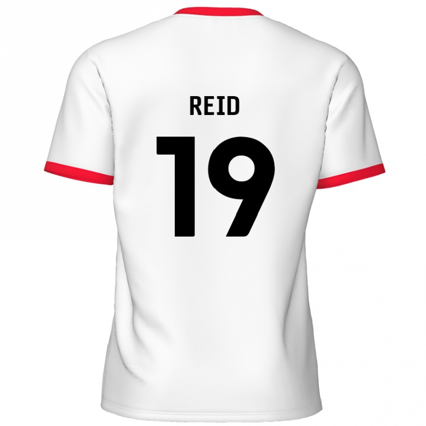 Kids Football Jamie Reid #19 White Red Home Jersey 2024/25 T-Shirt Australia