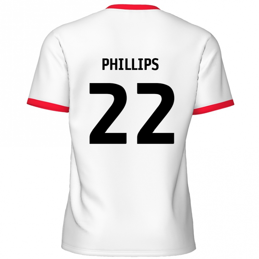 Kids Football Daniel Phillips #22 White Red Home Jersey 2024/25 T-Shirt Australia