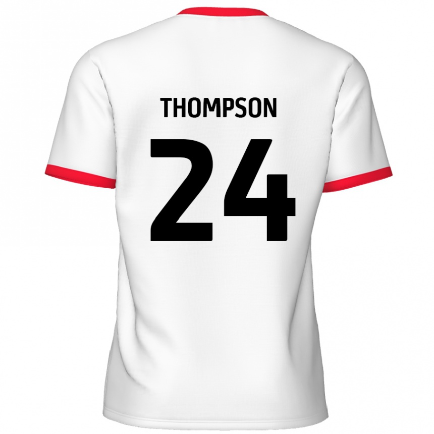 Kids Football Ben Thompson #24 White Red Home Jersey 2024/25 T-Shirt Australia