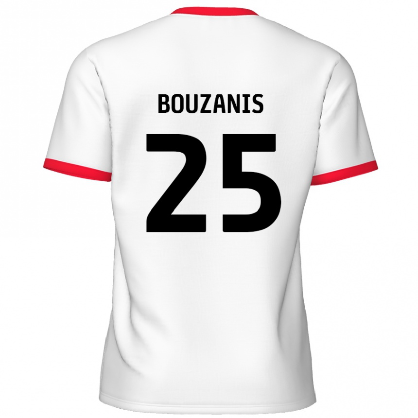 Kids Football Dean Bouzanis #25 White Red Home Jersey 2024/25 T-Shirt Australia