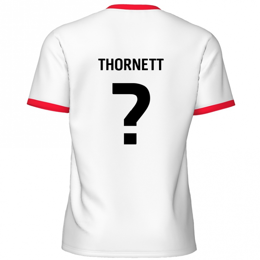 Kids Football Alfie Thornett #0 White Red Home Jersey 2024/25 T-Shirt Australia