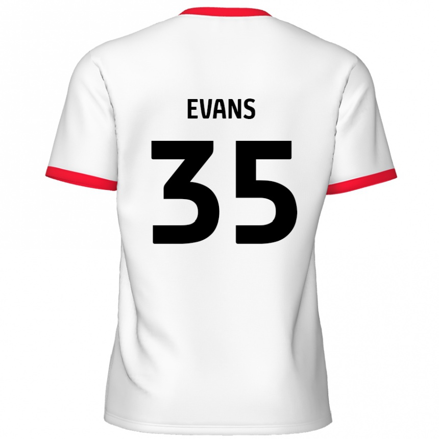 Kids Football Makise Evans #35 White Red Home Jersey 2024/25 T-Shirt Australia