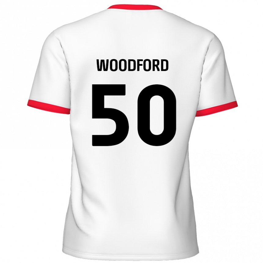 Kids Football Max Woodford #50 White Red Home Jersey 2024/25 T-Shirt Australia