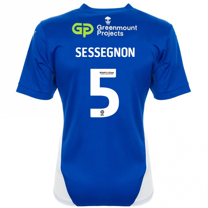 Kids Football Steven Sessegnon #5 Blue White Home Jersey 2024/25 T-Shirt Australia