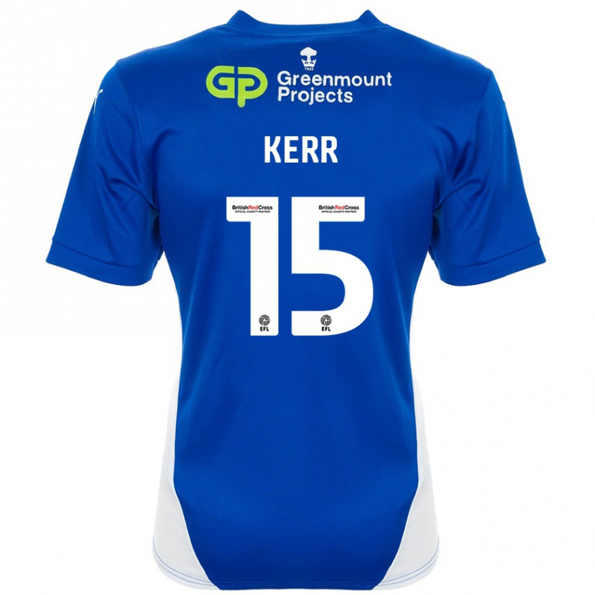 Kids Football Jason Kerr #15 Blue White Home Jersey 2024/25 T-Shirt Australia