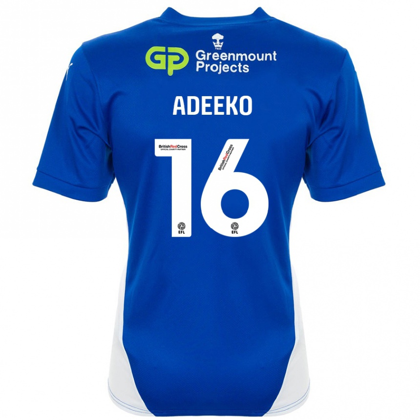 Kids Football Baba Adeeko #16 Blue White Home Jersey 2024/25 T-Shirt Australia