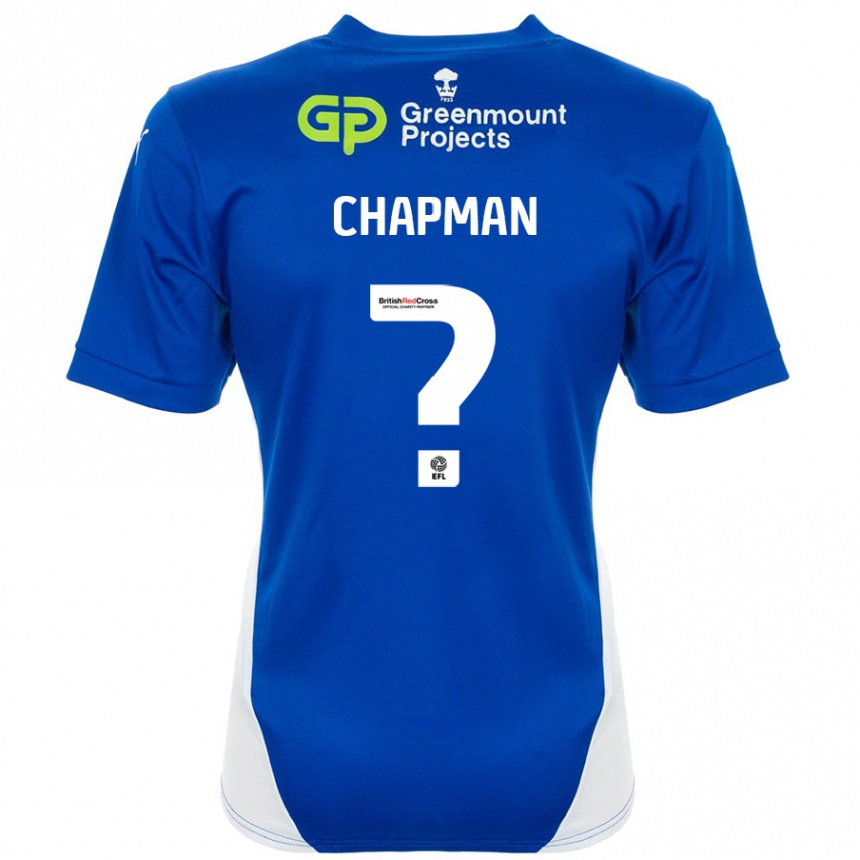 Kids Football Llyton Chapman #0 Blue White Home Jersey 2024/25 T-Shirt Australia