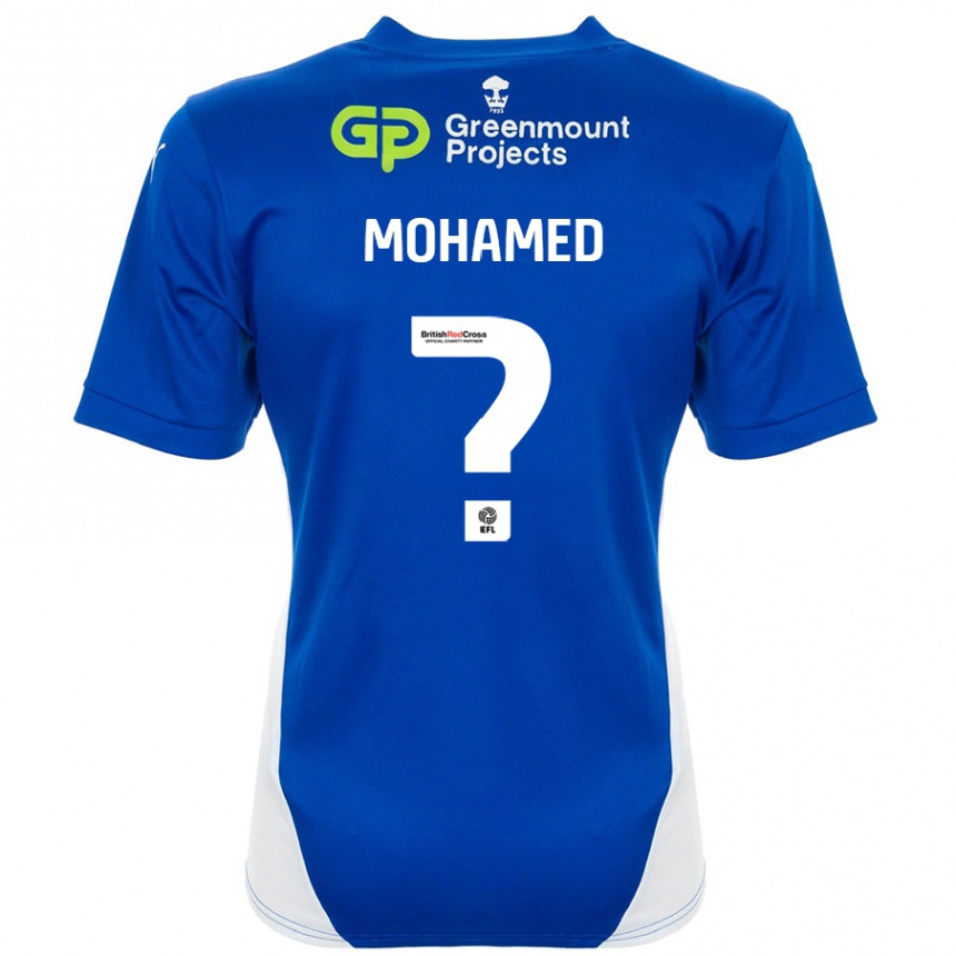 Kids Football Jarma Mohamed #0 Blue White Home Jersey 2024/25 T-Shirt Australia