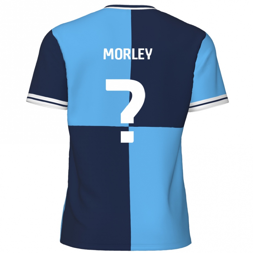 Kids Football Aaron Morley #0 Sky Blue Dark Blue Home Jersey 2024/25 T-Shirt Australia