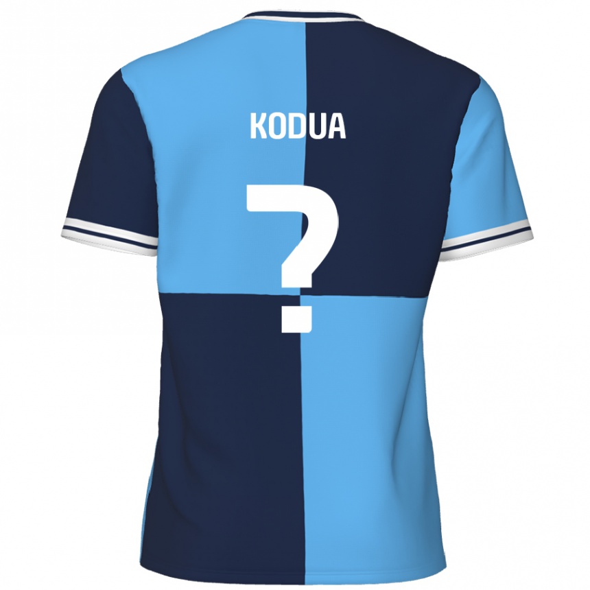 Kids Football Gideon Kodua #0 Sky Blue Dark Blue Home Jersey 2024/25 T-Shirt Australia