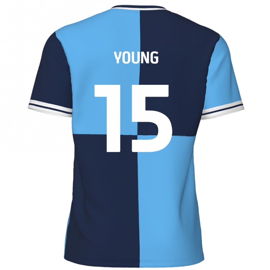 Kids Football Jack Young #15 Sky Blue Dark Blue Home Jersey 2024/25 T-Shirt Australia