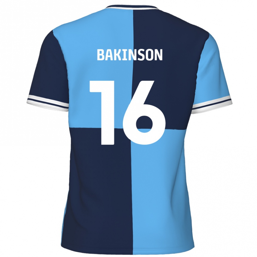 Kids Football Tyreeq Bakinson #16 Sky Blue Dark Blue Home Jersey 2024/25 T-Shirt Australia