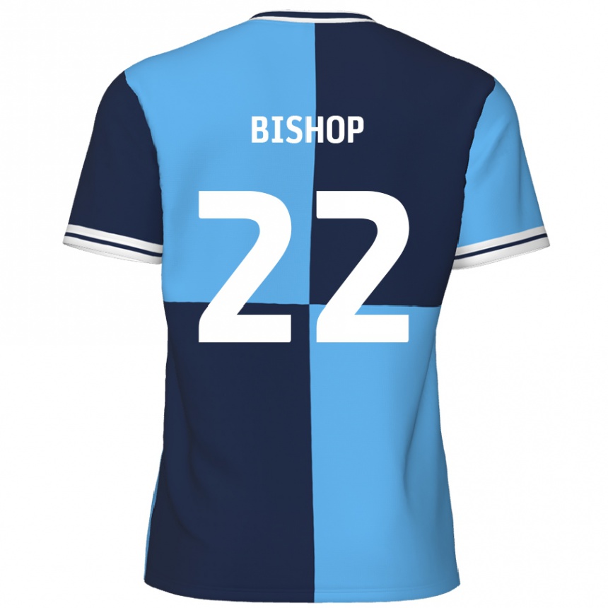 Kids Football Nathan Bishop #22 Sky Blue Dark Blue Home Jersey 2024/25 T-Shirt Australia