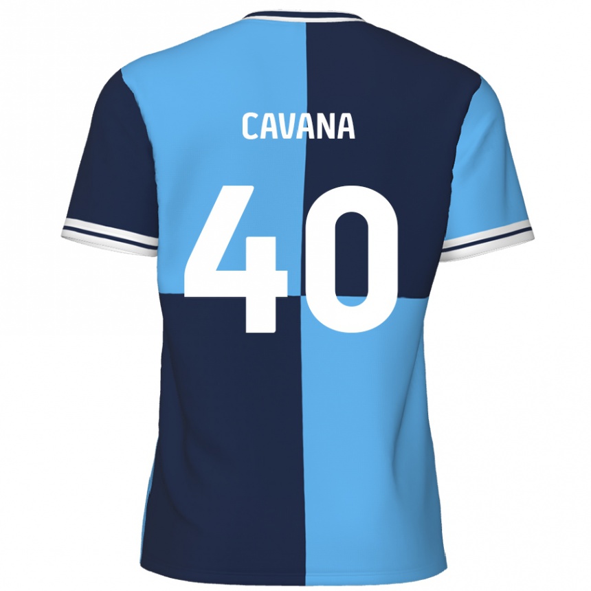 Kids Football Max Cavana #40 Sky Blue Dark Blue Home Jersey 2024/25 T-Shirt Australia