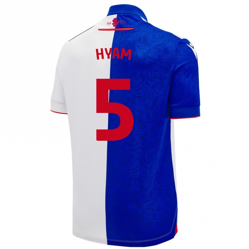 Kids Football Dominic Hyam #5 Sky Blue White Home Jersey 2024/25 T-Shirt Australia