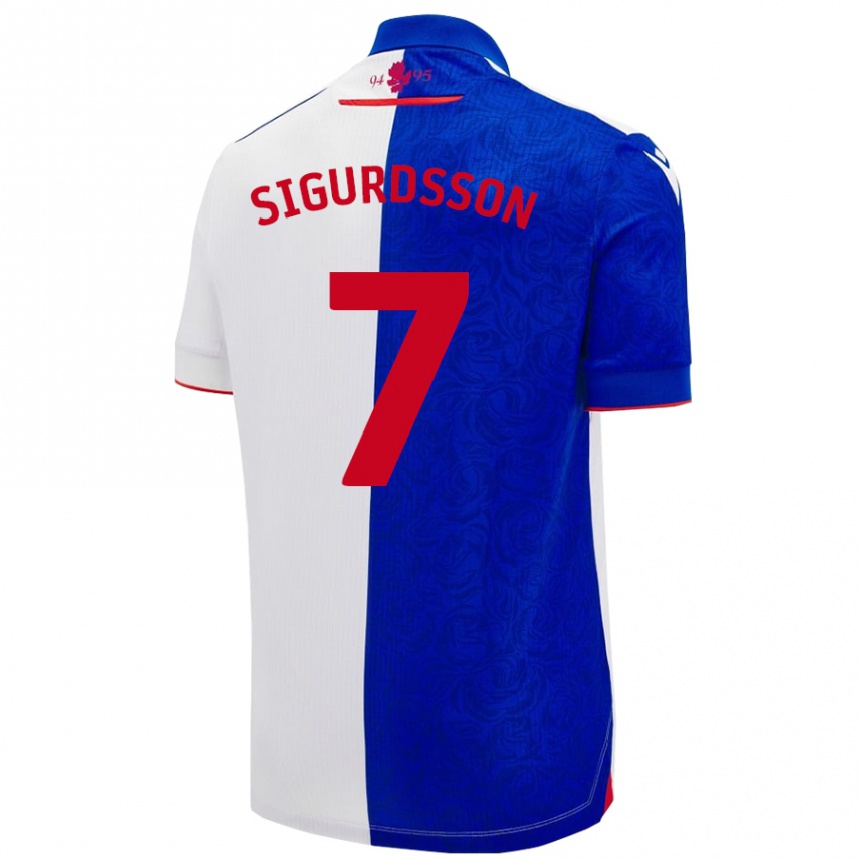 Kids Football Arnór Sigurdsson #7 Sky Blue White Home Jersey 2024/25 T-Shirt Australia