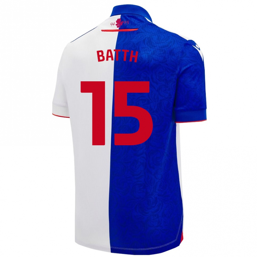 Kids Football Danny Batth #15 Sky Blue White Home Jersey 2024/25 T-Shirt Australia