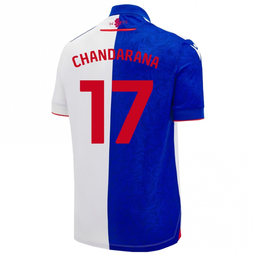 Kids Football Millie Chandarana #17 Sky Blue White Home Jersey 2024/25 T-Shirt Australia