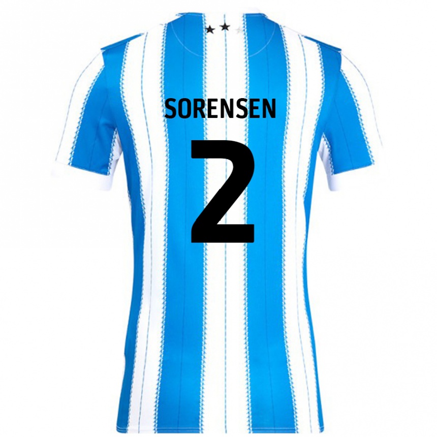 Kids Football Lasse Sörensen #2 Blue White Home Jersey 2024/25 T-Shirt Australia