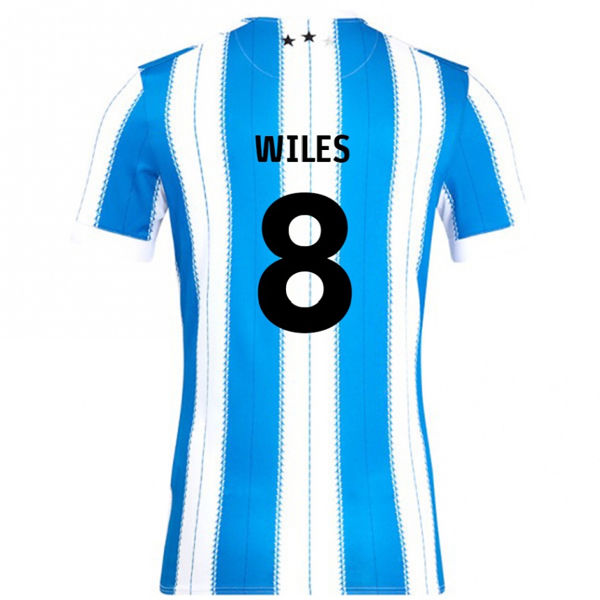 Kids Football Ben Wiles #8 Blue White Home Jersey 2024/25 T-Shirt Australia