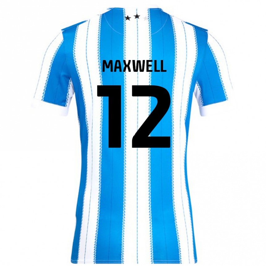 Kids Football Chris Maxwell #12 Blue White Home Jersey 2024/25 T-Shirt Australia