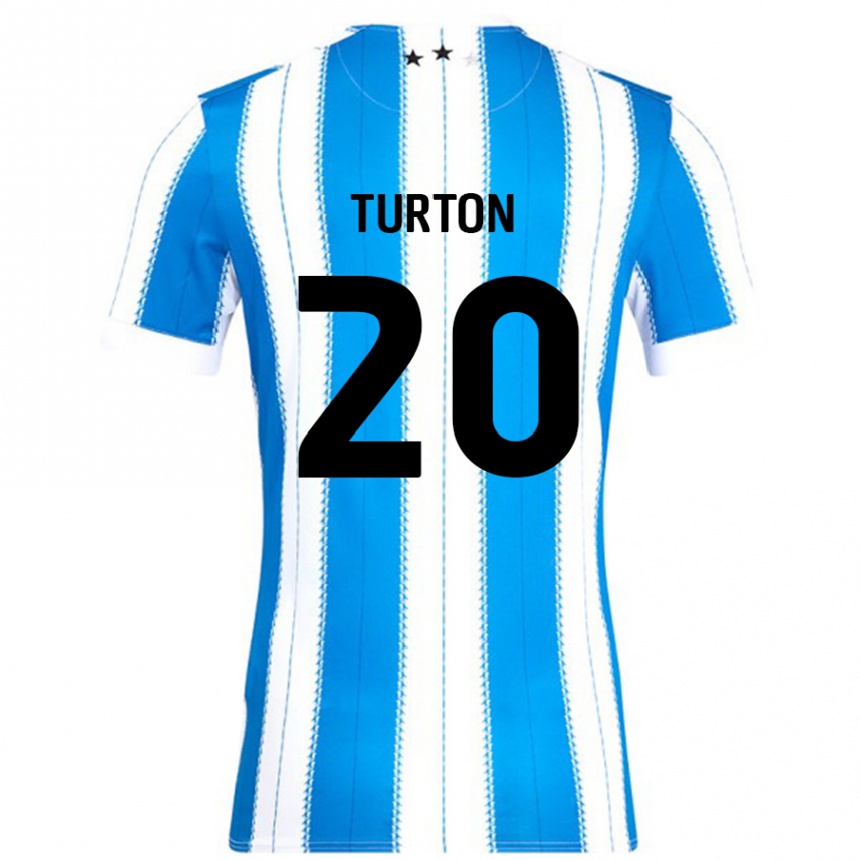 Kids Football Ollie Turton #20 Blue White Home Jersey 2024/25 T-Shirt Australia