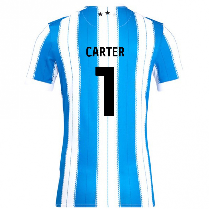 Kids Football Laura Carter #1 Blue White Home Jersey 2024/25 T-Shirt Australia