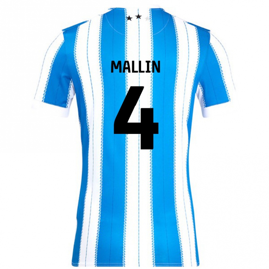 Kids Football Kate Mallin #4 Blue White Home Jersey 2024/25 T-Shirt Australia