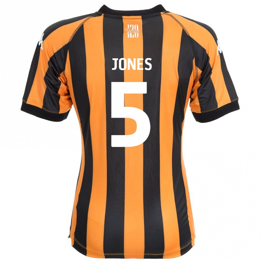 Kids Football Alfie Jones #5 Black Amber Home Jersey 2024/25 T-Shirt Australia