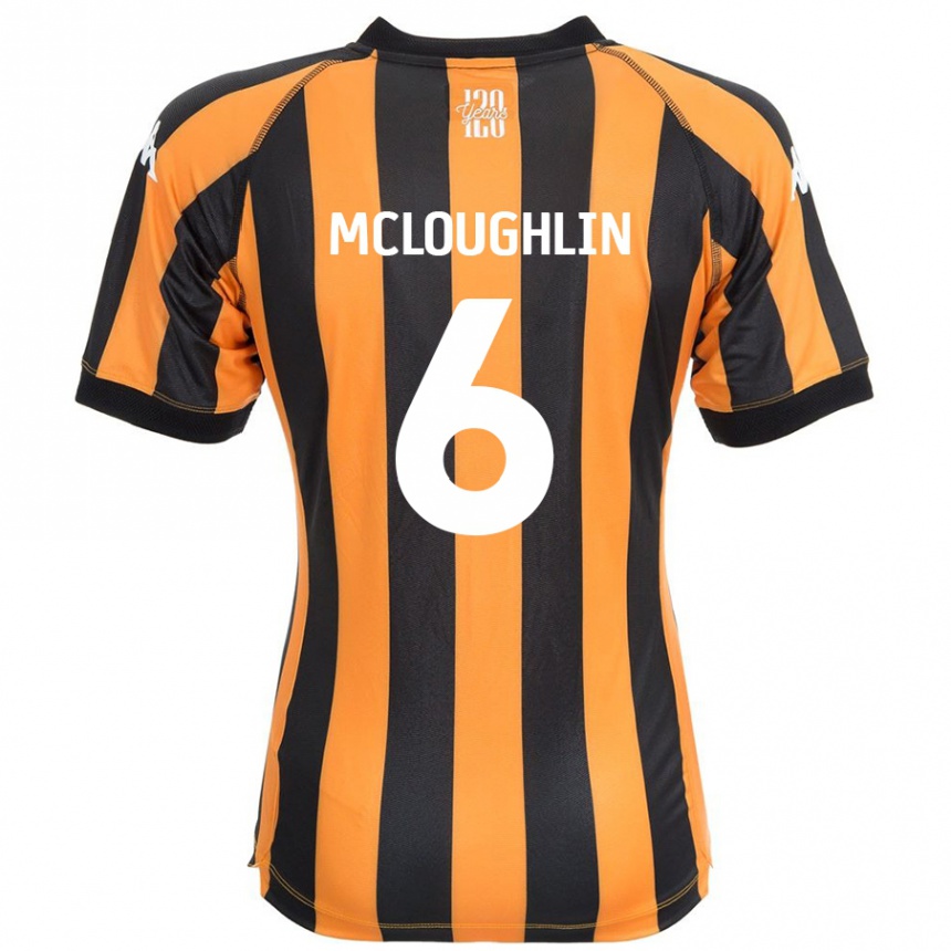 Kids Football Sean Mcloughlin #6 Black Amber Home Jersey 2024/25 T-Shirt Australia