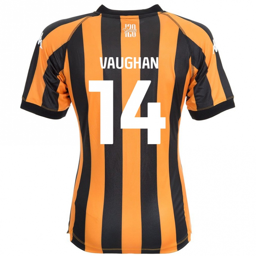 Kids Football Harry Vaughan #14 Black Amber Home Jersey 2024/25 T-Shirt Australia