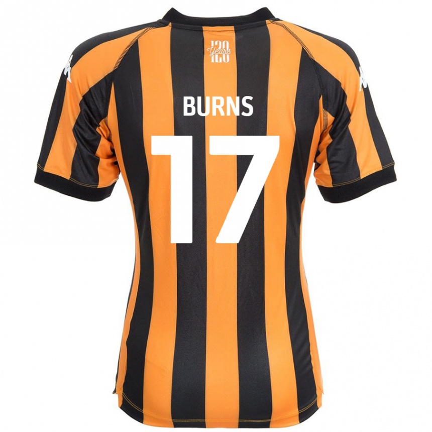 Kids Football Finley Burns #17 Black Amber Home Jersey 2024/25 T-Shirt Australia