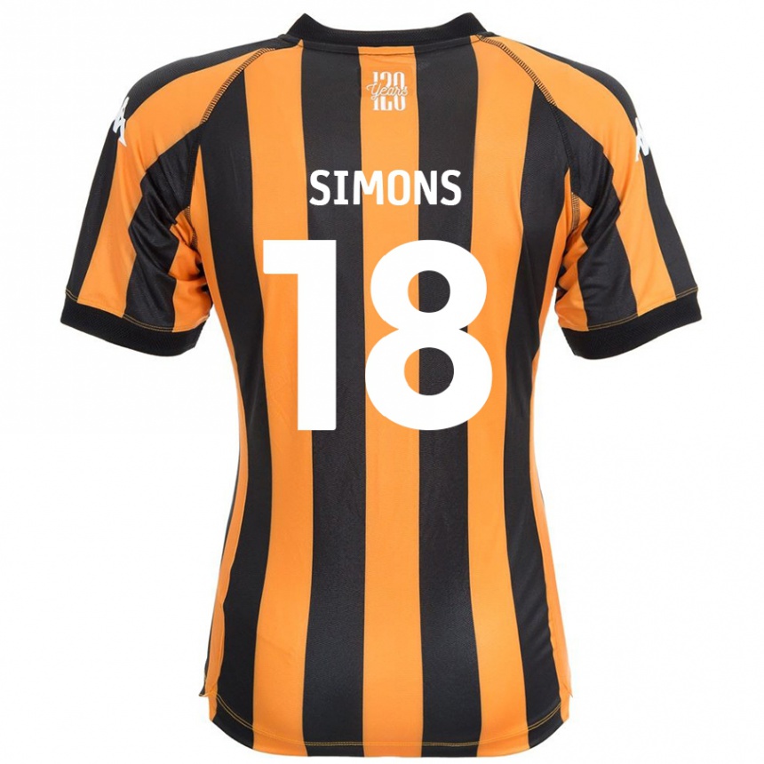 Kids Football Xavier Simons #18 Black Amber Home Jersey 2024/25 T-Shirt Australia