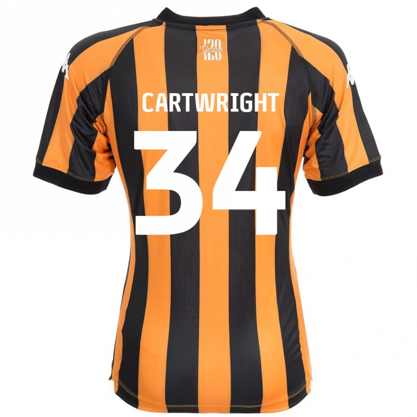 Kids Football Harvey Cartwright #34 Black Amber Home Jersey 2024/25 T-Shirt Australia